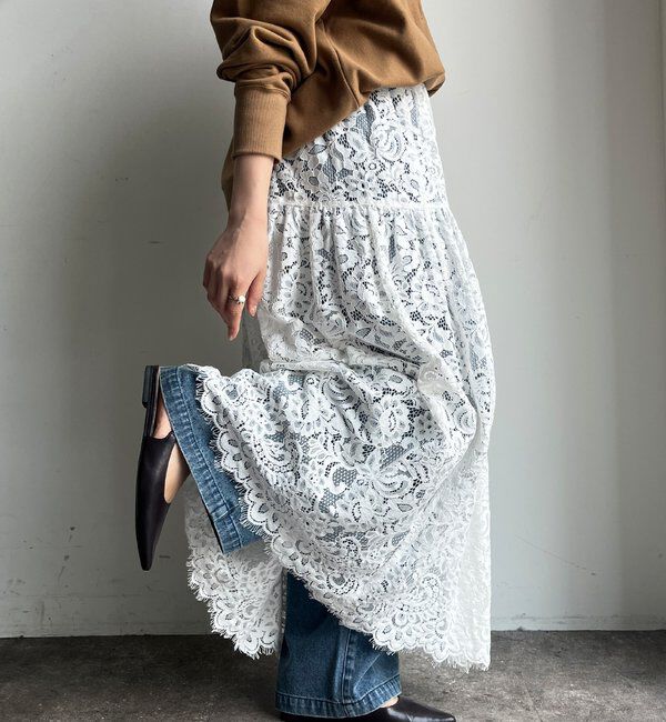  「スカラレースフレアスカート」|スカート|
