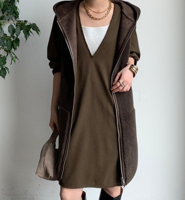  「深Vチュニックワンピース」|ワンピース|