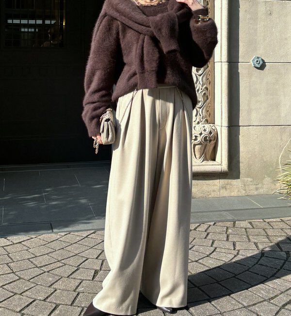  「ウォームタックワイドパンツ」|チノ|