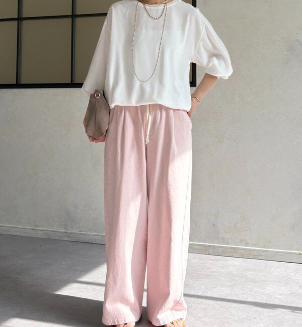  「袖ニット切替ドロストジョーゼットブラウス」|シャツ・ブラウス|