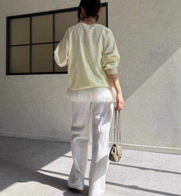  「袖ニット切替ドロストジョーゼットブラウス」|シャツ・ブラウス|