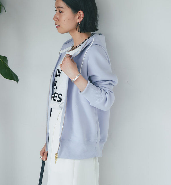  「【WEB限定/キレイめ上品】スポンジダンボールZIPパーカーカットソー」|パーカー|