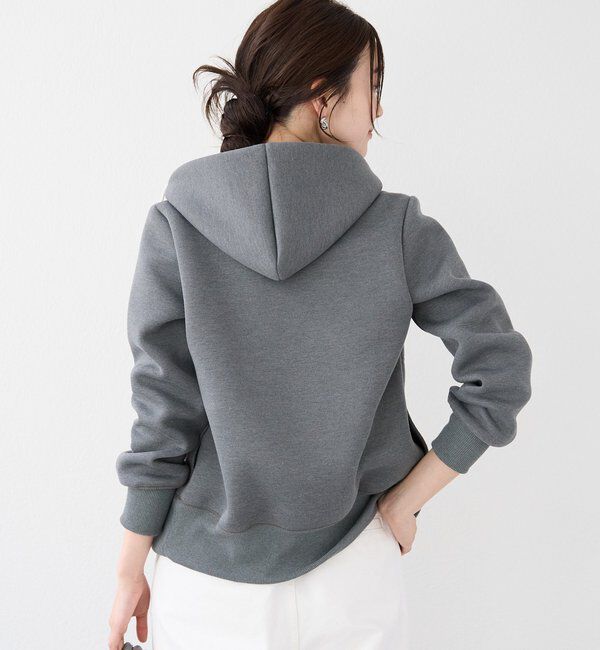  「【WEB限定/キレイめ上品】スポンジダンボールZIPパーカーカットソー」|パーカー|