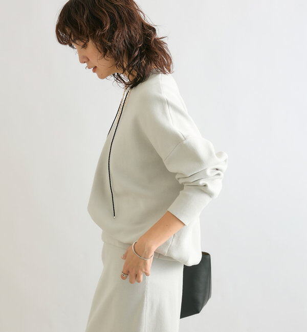  「【セットアップ対応】コットンスムースラウンドヘムニット」|ニット・セーター|