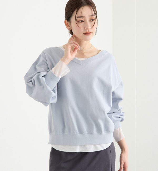  「【レイヤードに最適】チュールキリカエカットソー」|Tシャツ・カットソー|