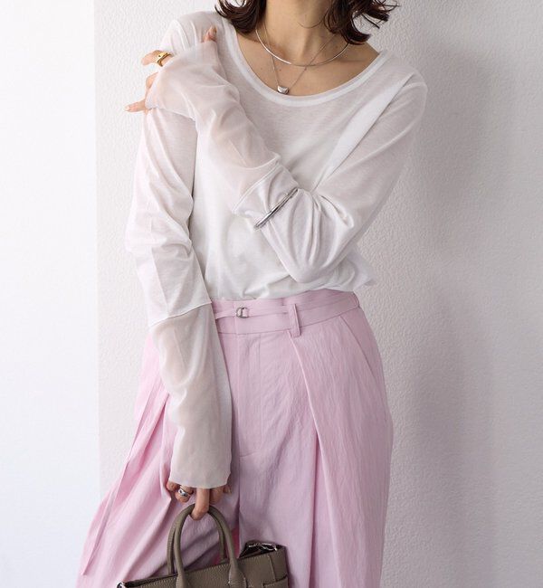  「【レイヤードに最適】チュールキリカエカットソー」|Tシャツ・カットソー|