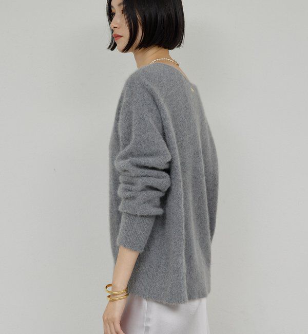  「【デコルテ美人ニット】ファーウールキーネックニット」|ニット・セーター|