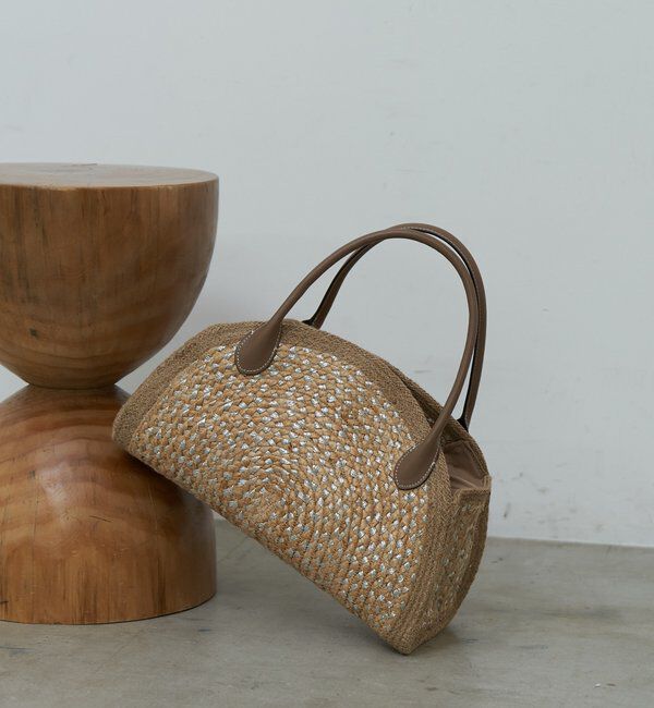  「 【Jhuri Shate】ハーフサークルバッグ/L」|トートバッグ|ベージュ