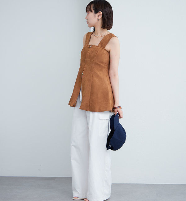  「フェイクスウェードペプラムビスチェ」|シャツ・ブラウス|