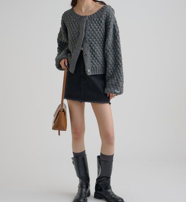  「ポコポコニットカーディガン」|カーディガン|