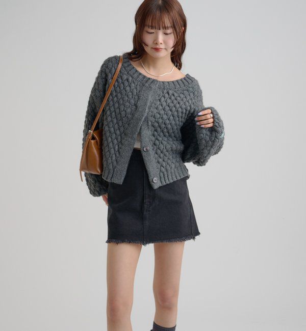  「ポコポコニットカーディガン」|カーディガン|