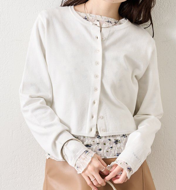  「チビボタン長袖カーディガン」|カーディガン|