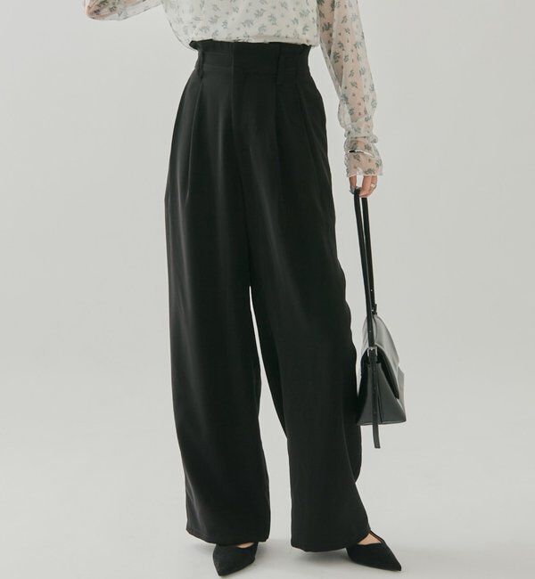  「タックイージーパンツ」|チノ|ブラック