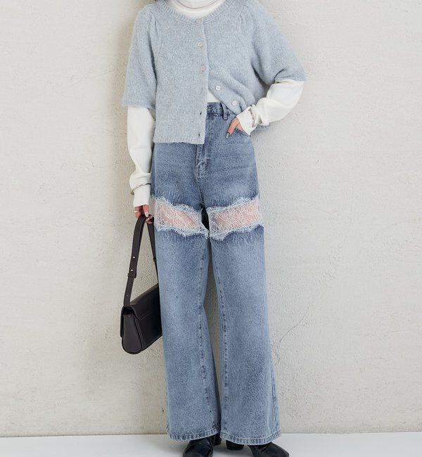  「ふわふわ半袖ニット カーディガン」|カーディガン|