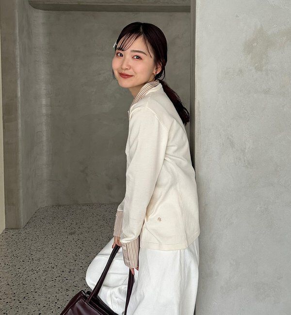  「【＠___s_m17企画】ストライプ付け襟配色ニット」|Tシャツ・カットソー|