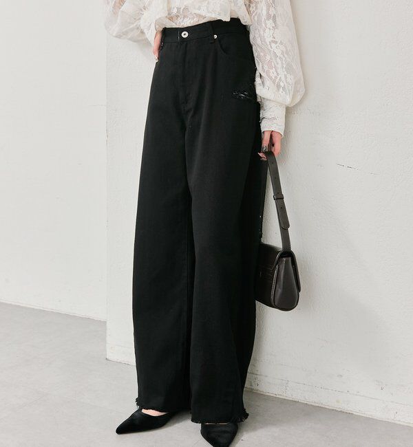  「クラッシュカーブパンツ」|デニム|