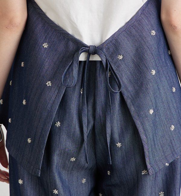  「ビジューフラワーホルタービスチェ」|シャツ・ブラウス|