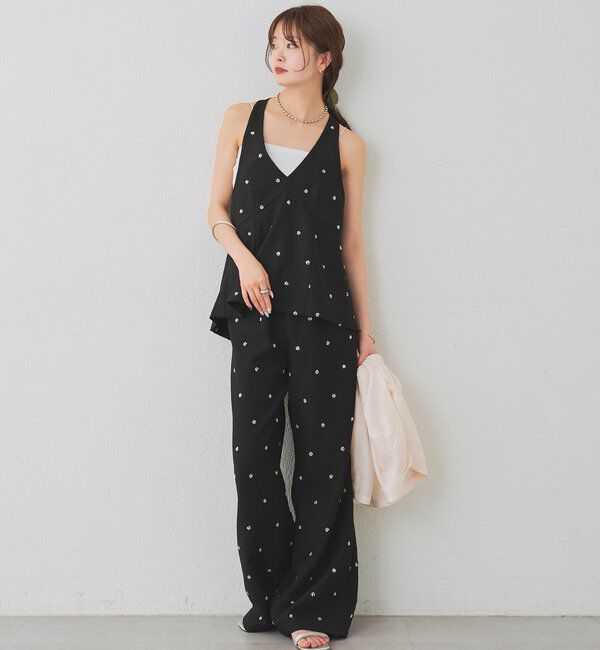  「ビジューフラワーホルタービスチェ」|シャツ・ブラウス|