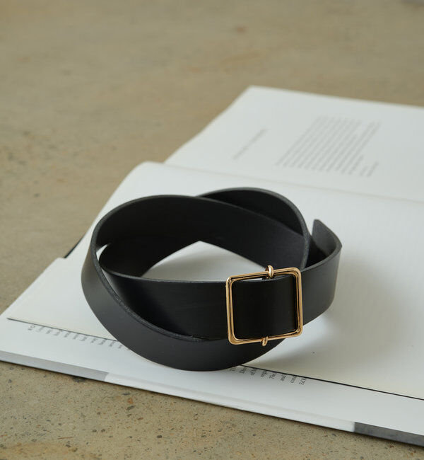  「【GALENA/ガレナ】スクエアバックルベルト」|ベルト|ブラック