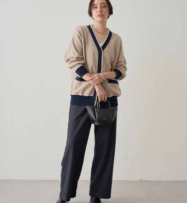  「配色ラインニットカーデ」|ニット・セーター|