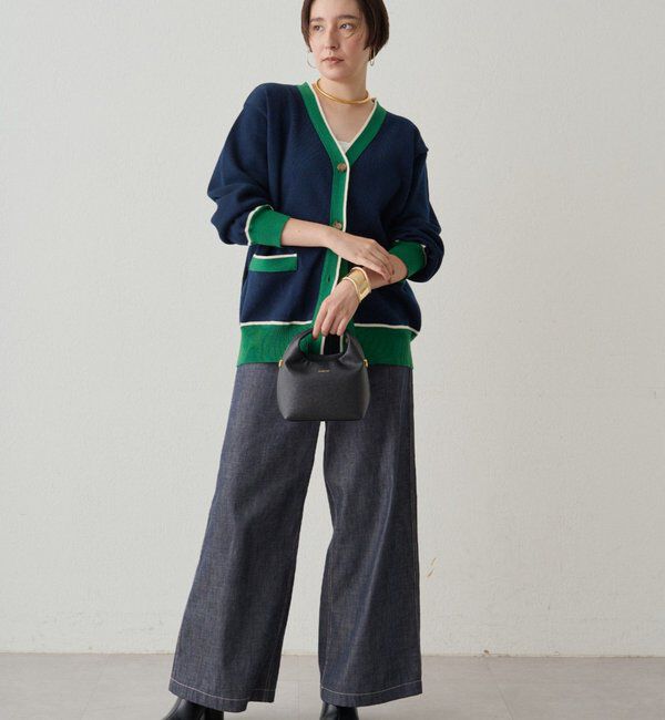  「配色ラインニットカーデ」|ニット・セーター|