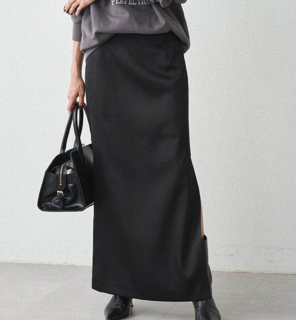  「スリットサテンタイトスカート」|スカート|