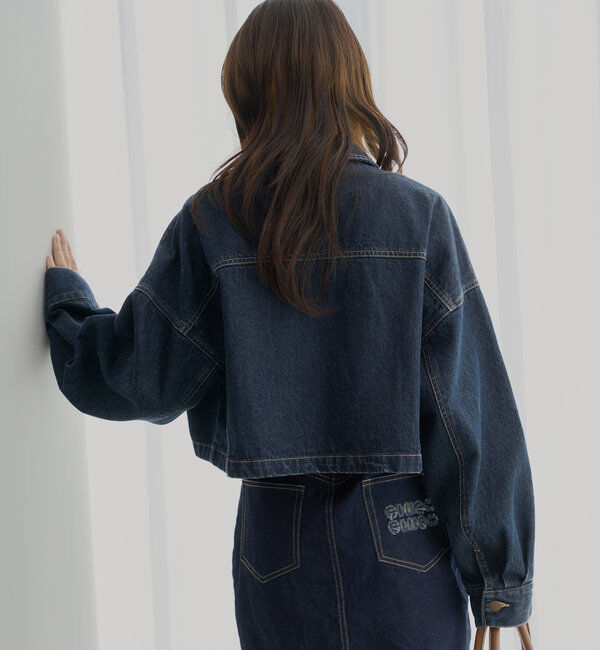  「【WEB限定/REVIVAL】胸ロゴショート丈スエードジップブルゾン」|ブルゾン・スタジャン|