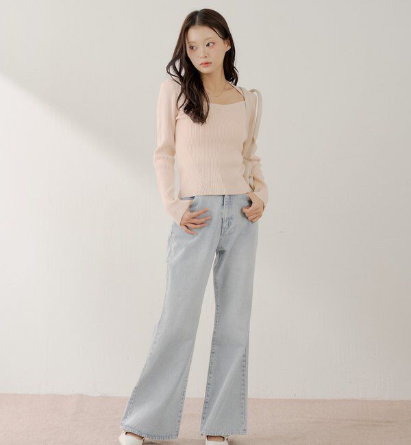  「レースデザインフレアデニム」|デニム|