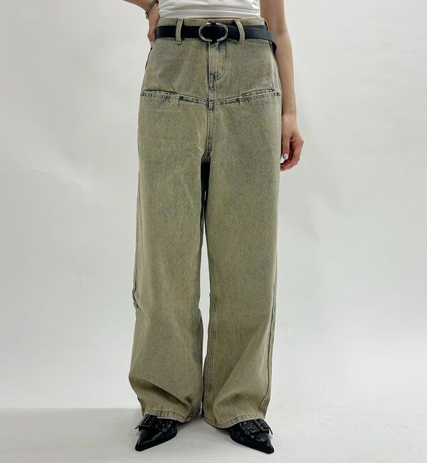  「《UNISEX / サイズ展開あり》スラッシュポケットブラストワイドデニム」|デニム|