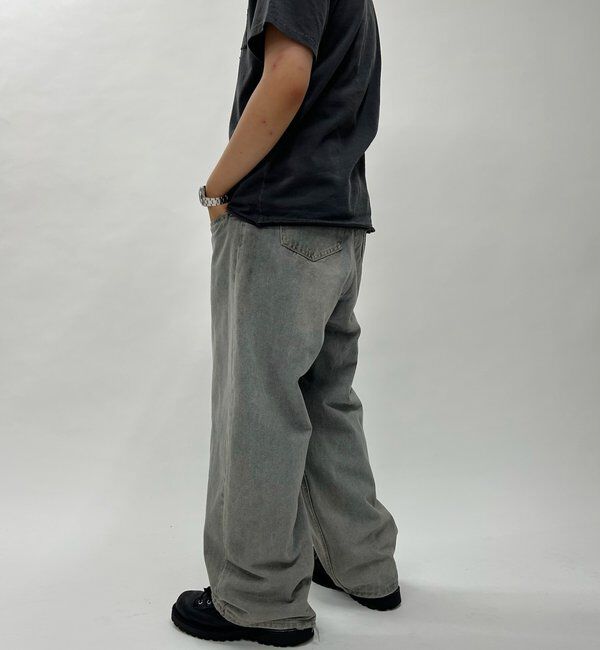  「《UNISEX / サイズ展開あり》スラッシュポケットブラストワイドデニム」|デニム|