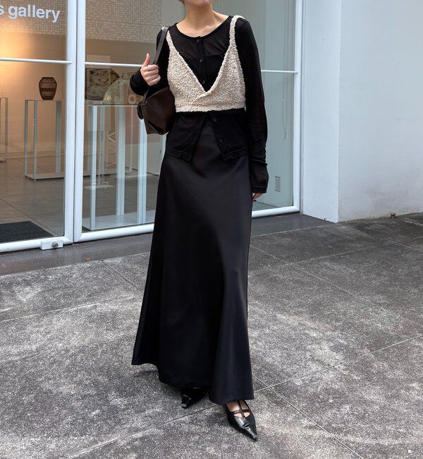  「【WEB限定/セットアイテム】クロスビスチェ&times;シアーカーディガン」|Tシャツ・カットソー|