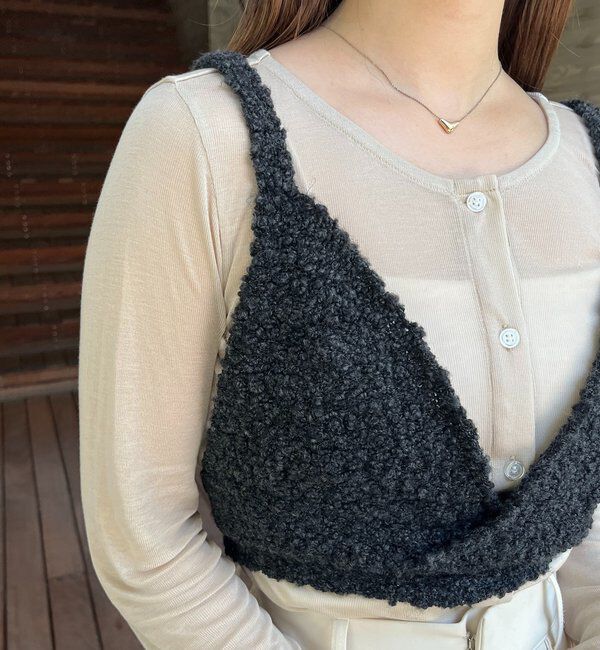  「【WEB限定/セットアイテム】クロスビスチェ&times;シアーカーディガン」|Tシャツ・カットソー|