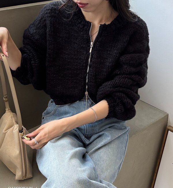  「【LE'MAGE&times;gemeilコラボ】スラブジップカーディガン」|カーディガン|