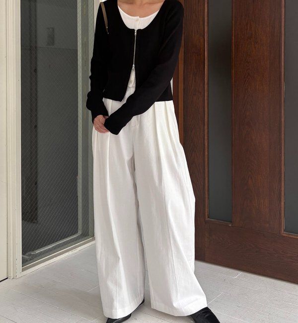  「【WEB限定】Wジップレイヤードニット」|カーディガン|