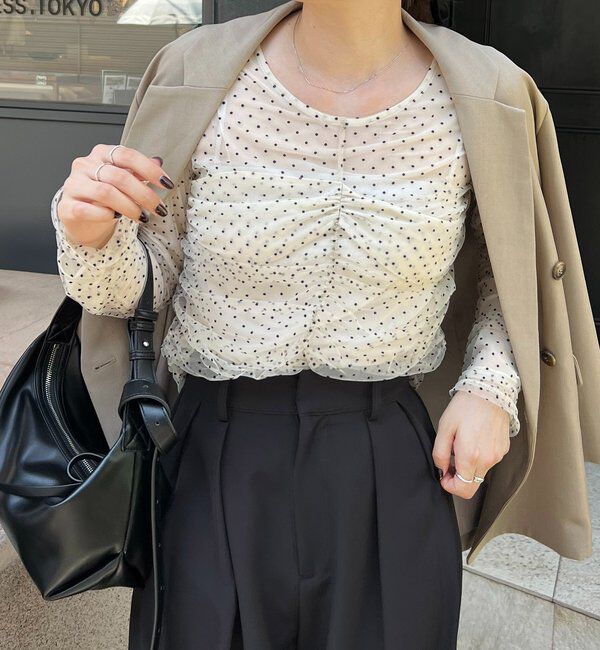  「【人気のため再販！セレモニーにも◎】フロッキードットブラウス」|シャツ・ブラウス|