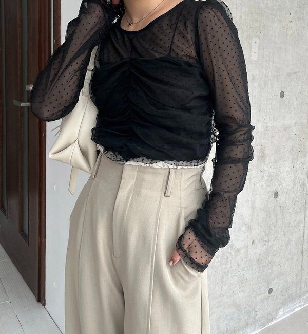  「【人気のため再販！セレモニーにも◎】フロッキードットブラウス」|シャツ・ブラウス|