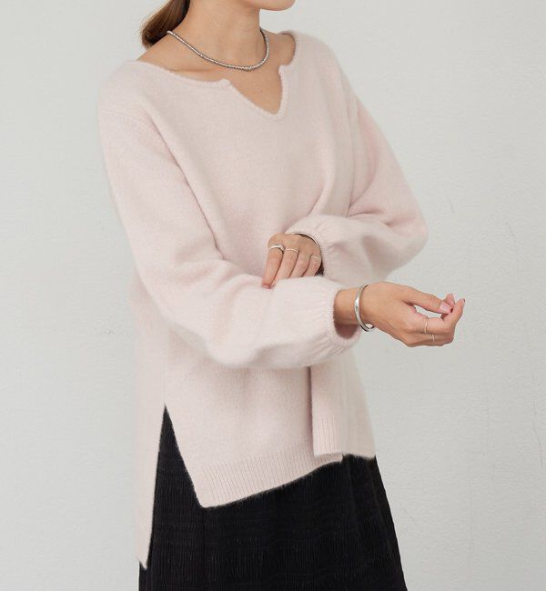  「ファーウールキーネックニット」|ニット・セーター|