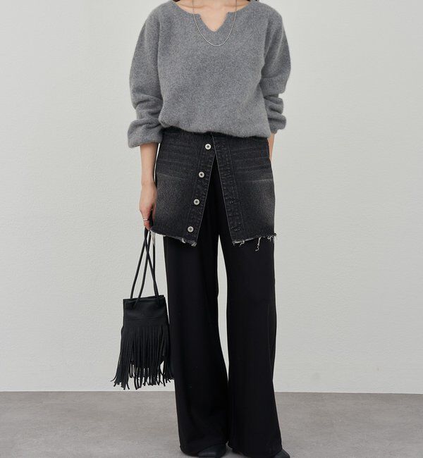  「ファーウールキーネックニット」|ニット・セーター|