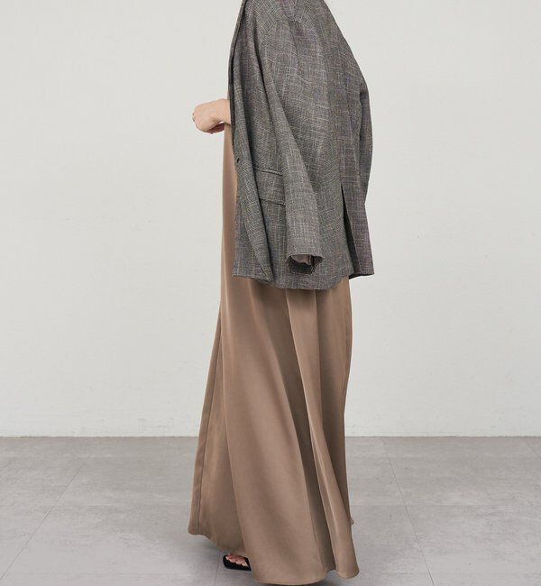  「《サイズ展開》Vネックサテンキャミワンピース」|ワンピース|