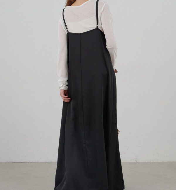  「《サイズ展開》Vネックサテンキャミワンピース」|ワンピース|