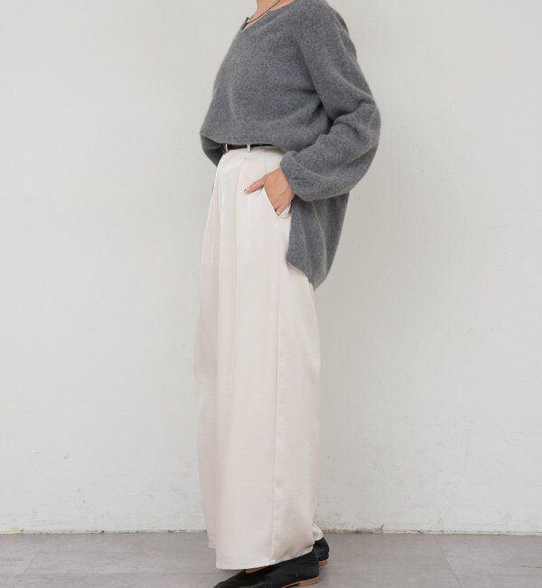  「サテンワイドパンツ」|チノ|