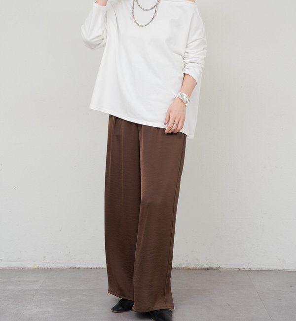  「サテンワイドパンツ」|チノ|