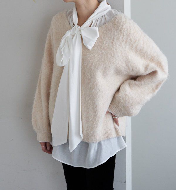  「【着映えニット】シャギーＶネックプルオーバー」|ニット・セーター|