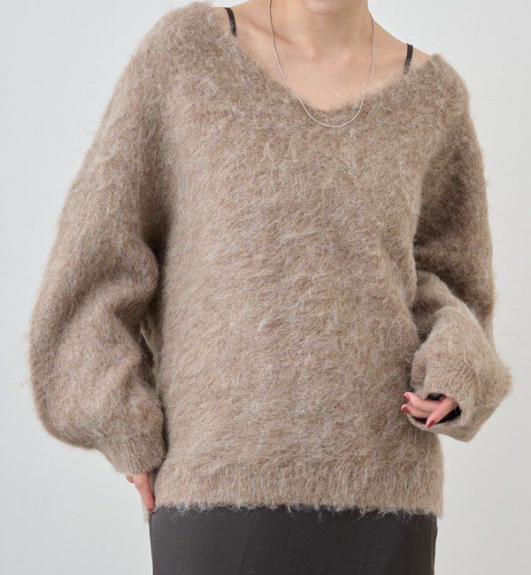  「【着映えニット】シャギーＶネックプルオーバー」|ニット・セーター|