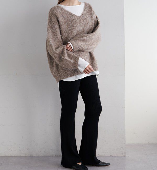  「【着映えニット】シャギーＶネックプルオーバー」|ニット・セーター|