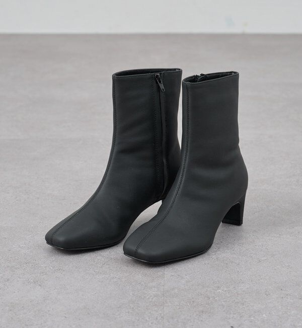  「センターステッチレザーブーツ」|ロングブーツ|ブラック