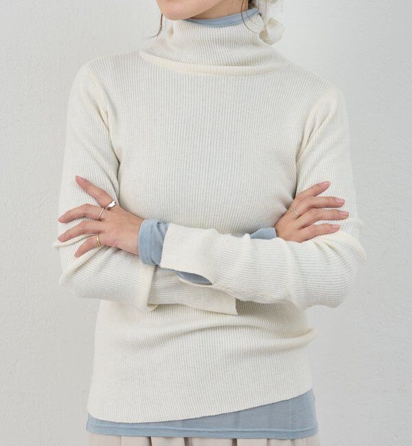  「ハイネックリブニット」|ニット・セーター|オフホワイト