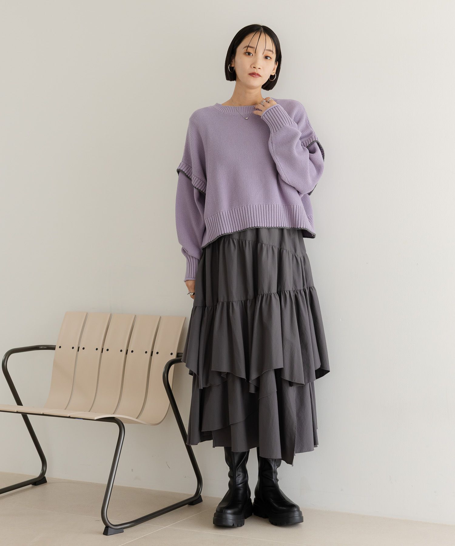 LOWRYS FARM「ティアードイレヘムスカート」|スカート|