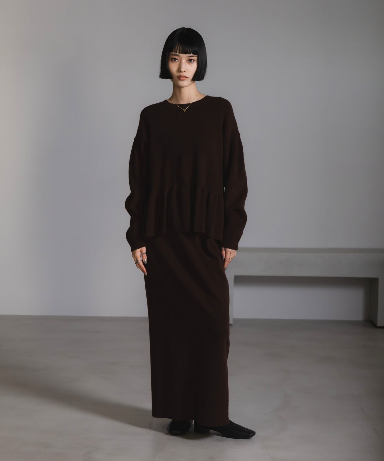 LOWRYS FARM「ペプラムニットSETUP」|ワンピース|BRN8