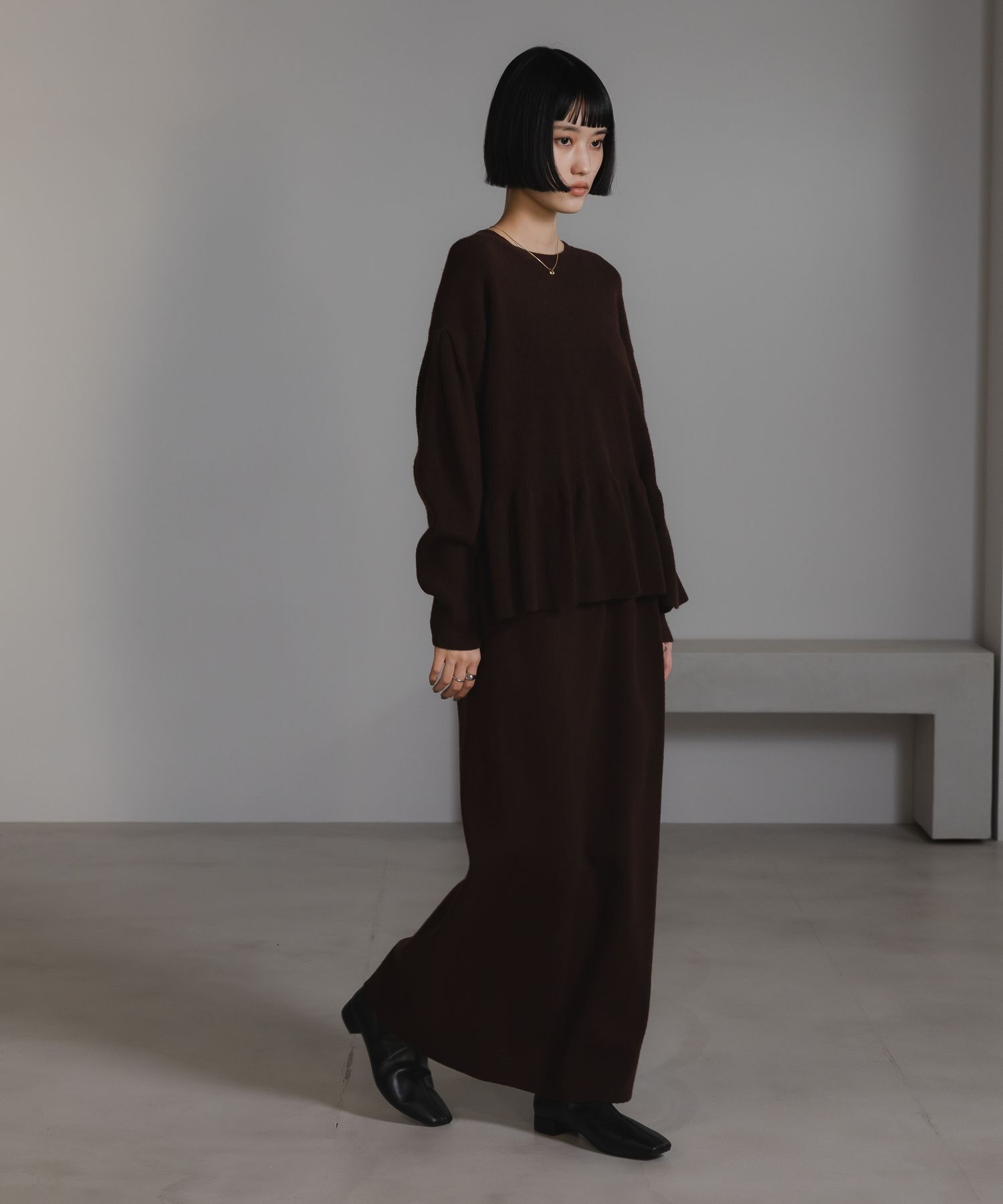 LOWRYS FARM「ペプラムニットSETUP」|ワンピース|